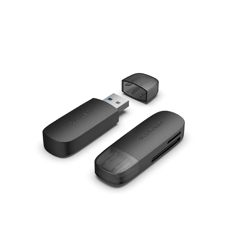 Vention 2-in-1 USB 3.0 A Card Reader(SD+TF) doppia lettore di schede - Nero - immagine 1