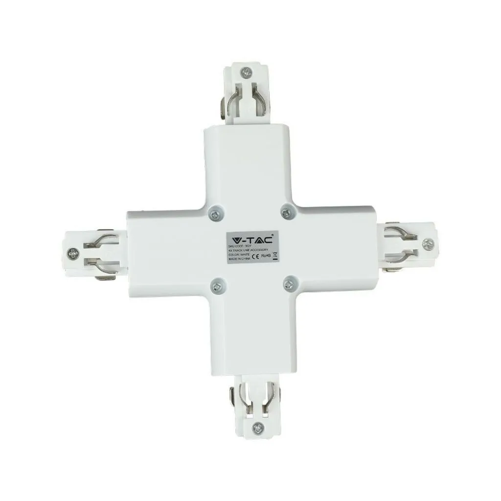 V-TAC Raccordo a X per Binario Trifase Colore Bianco - immagine 1