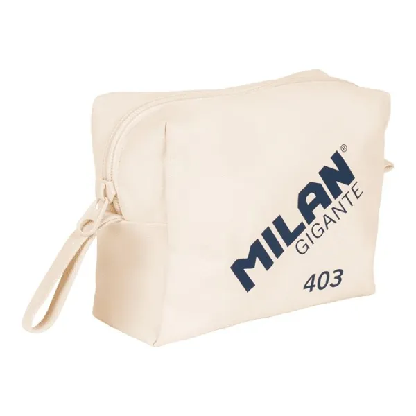 Borsa da toilette grande capacità serie Milan 1918 Giant 403 - Dimensioni 27x20x11 cm - 2 scomparti interni - Chiusura con cerniera - 100% cotone - Colore beige - immagine 1