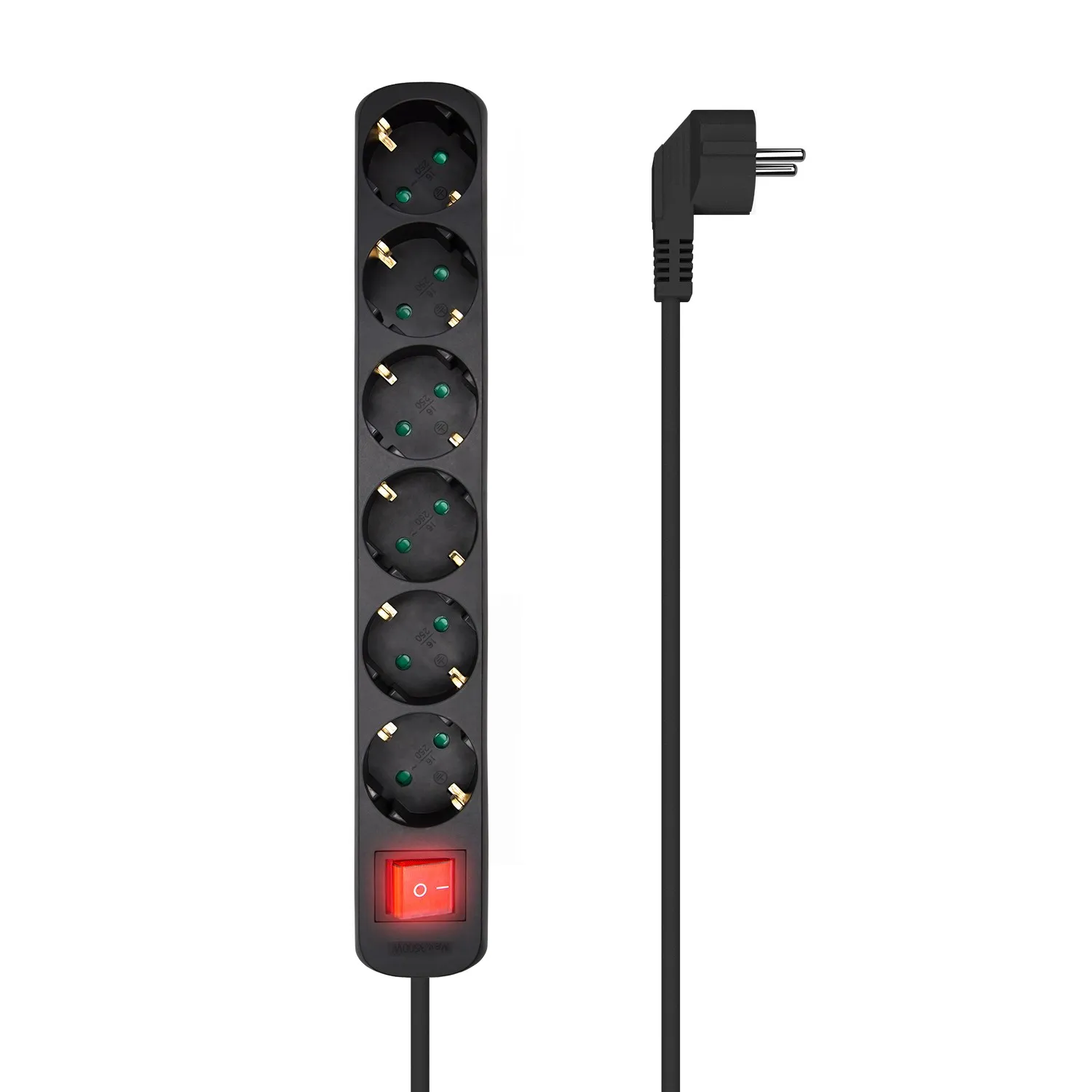 AISENS A154-0536 prolunghe e multiple 14 m 6 presa(e) AC Interno Nero - immagine 1