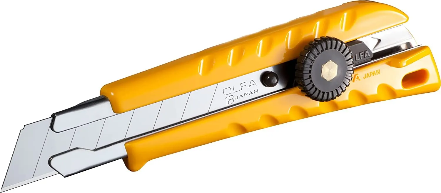 Taglierino Olfa L-1 con chiusura a cricchetto - Manico in plastica - Canale in acciaio inox - immagine 1