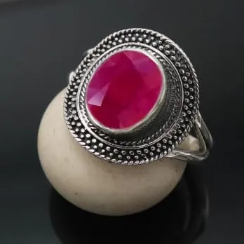 Anello placcato argento gemma di Rubo donna gioiello T1085AM24_70 (22.3) - immagine 2
