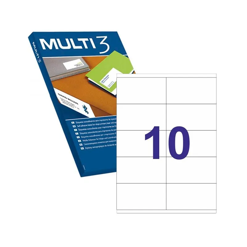 Multi3 confezione da 1.000 etichette bianche bordi dritti dimensioni 1050 x 570 mm con adesivo permanente per molteplici usi - immagine 1