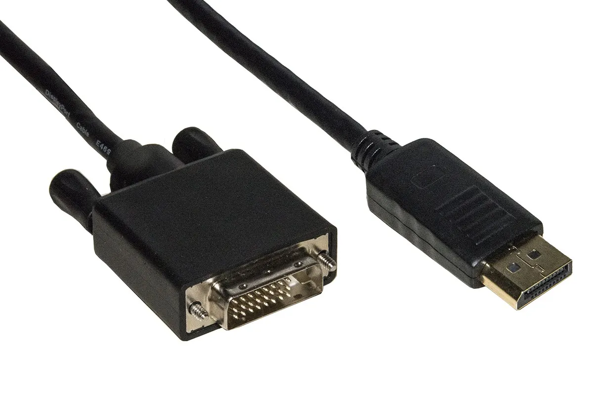 Cavo Displayport Maschio - Dvi Maschio Contatti Dorati Mt. 1 - immagine 1
