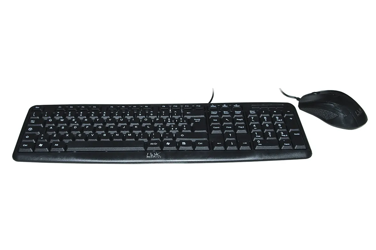 Kit Tastiera Italiana 108 Tasti E Mouse Ottico Con Cavo Usb - immagine 1