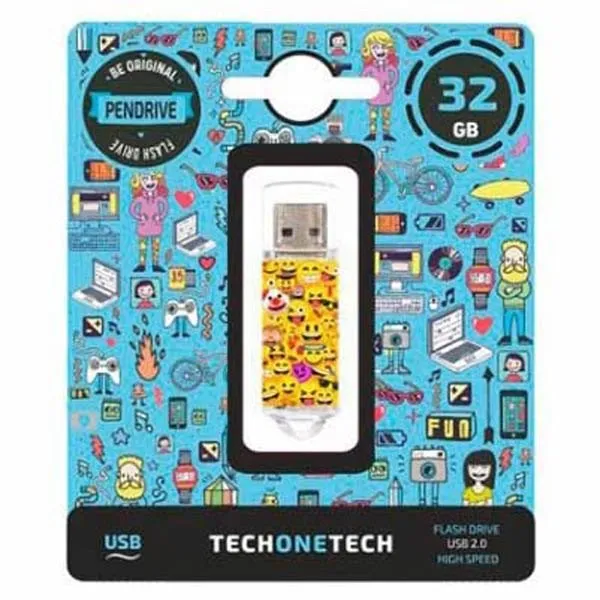 TechOneTech Emojis Memoria USB 2.0 32GB (Pendrive) - immagine 1