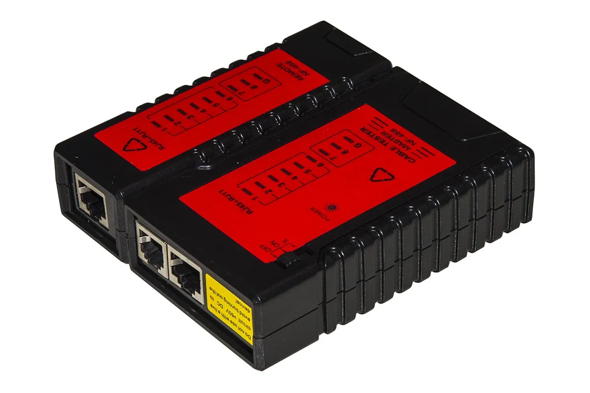 Tester Di Rete Per Cavi 6 E 8 Poli Rj11 E Rj45 Con Unita' Locale E Remota Con 8 Led + Schermatura - immagine 1
