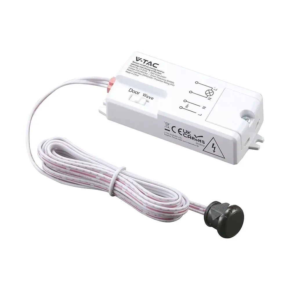 V-TAC Sensore di Movimento IR da Incasso 2in1 Touch/Porta 200W LED Colore Bianco - immagine 1