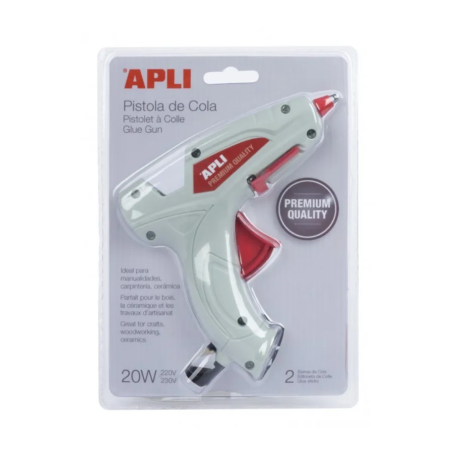 Pistola per colla a caldo Apli Premium Hot Melt 20W + 2 stick di colla - immagine 1