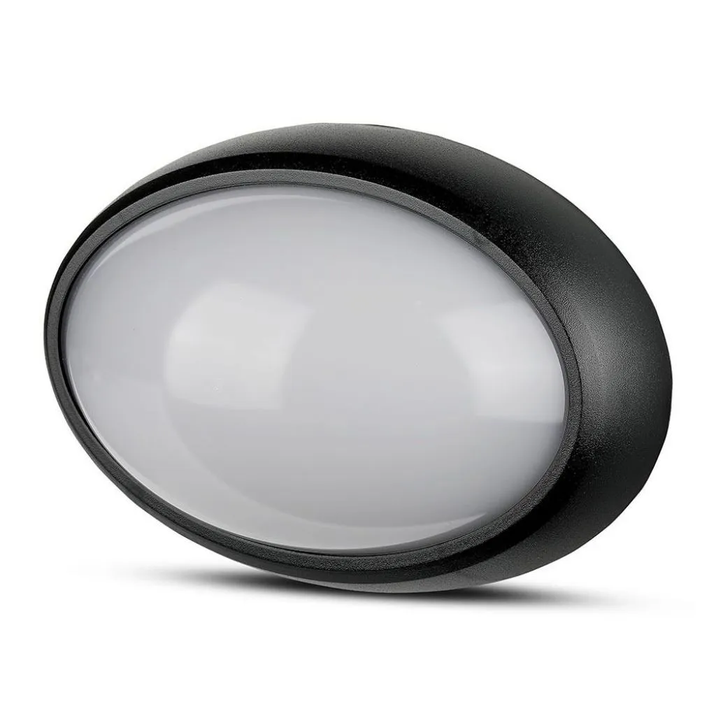 V-TAC Plafoniera LED Ovale 12W Colore Nero 3000K IP54 - immagine 1