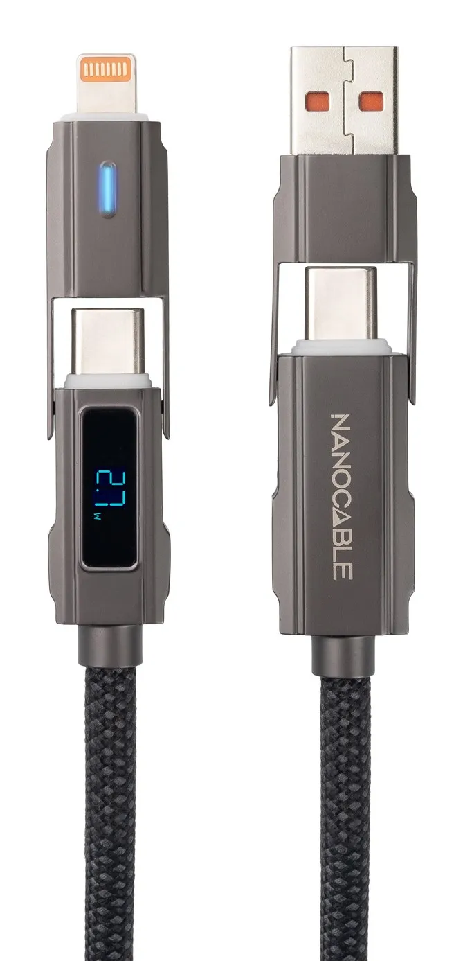 Nanocable 10.01.2501 cavo USB USB 2.0 1 m USB A/USB C USB C/Lightning 27 W Nero - immagine 1