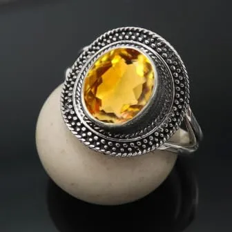 Anello placcato argento Citro donna gioiello fatto mano T1085AI6_52 (16.6) - immagine 2