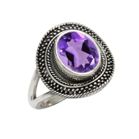 gemma Ametista donna Anello placcato argento gioiello T1085AC25_71 (22.6) - immagine 1