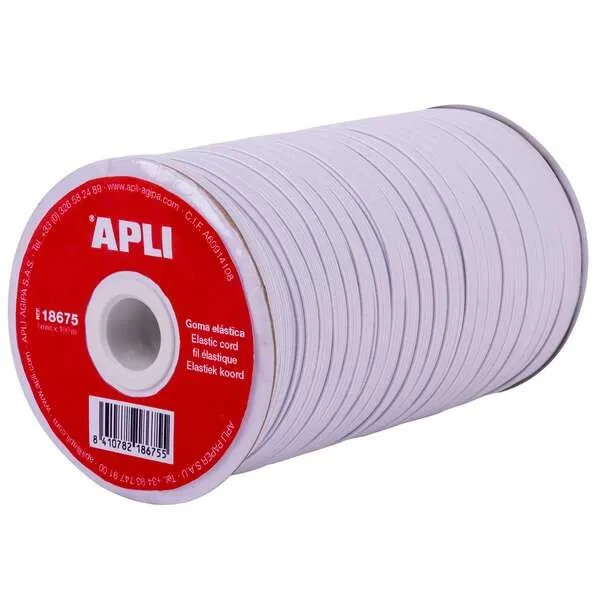 Bobina Apli di cordino elastico piatto 5 mm x 100 m - Facile da tagliare e annodare - Ideale per l'artigianato - immagine 1