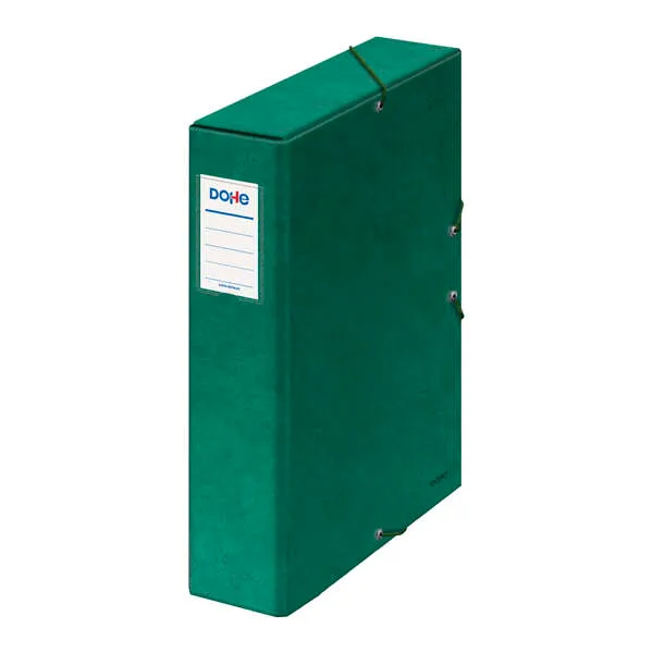 Scatola porta progetti Dohe dorso da 7 cm - Cartone rivestito con carta stampata e laminata - Chiusura elastica - Verde - immagine 1