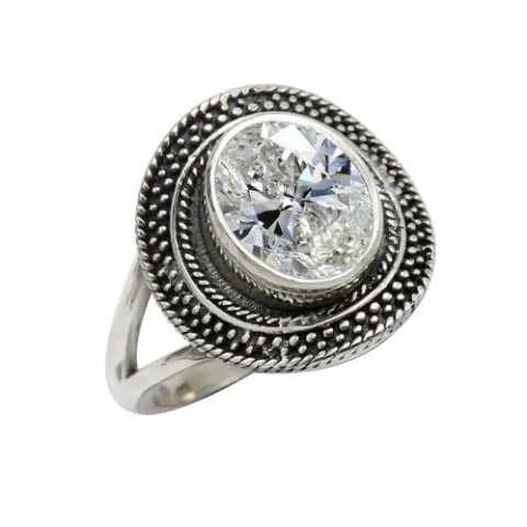 Moissanite Anello placcato argento donna Idea gioiello T1085BD10_56 (17.8) - immagine 1