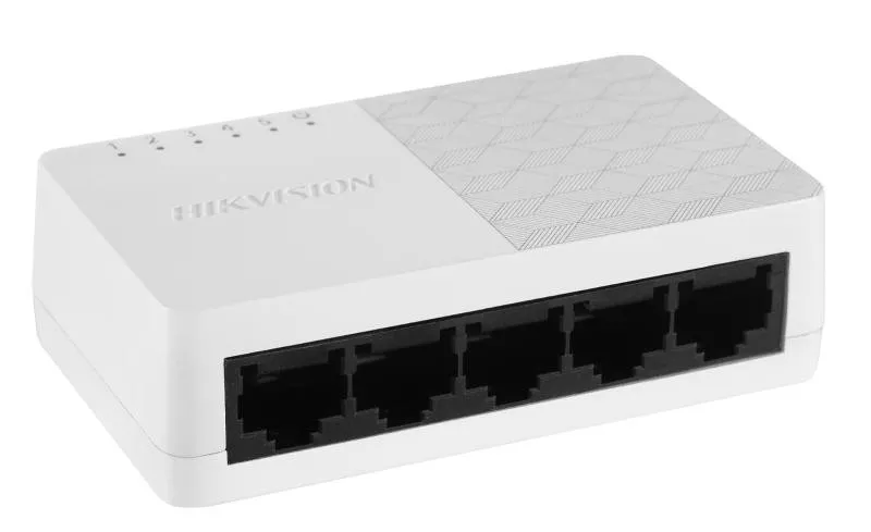 Hikvision Switch L2 Unmanaged 5 10/100M Rj45 Ports Desktop Plastic Switch - immagine 1