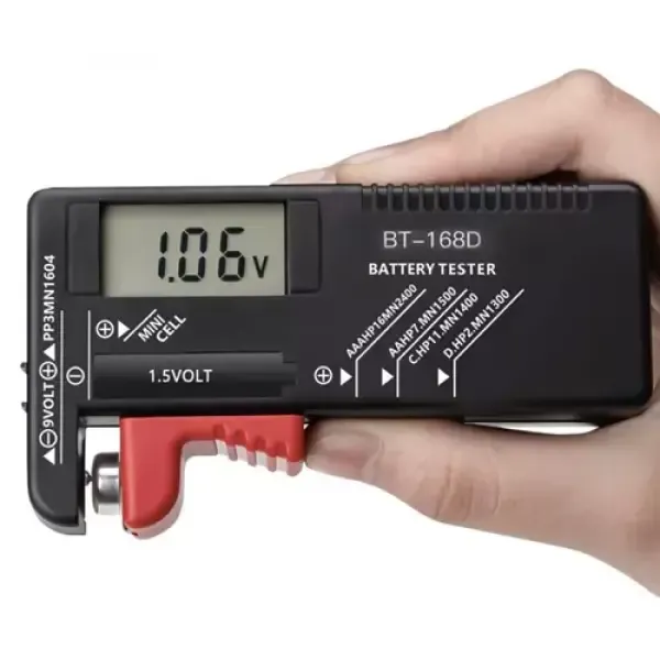 Tester Batterie per stilo ministilo AA AAA D 9V Bottone con display LCD - immagine 1