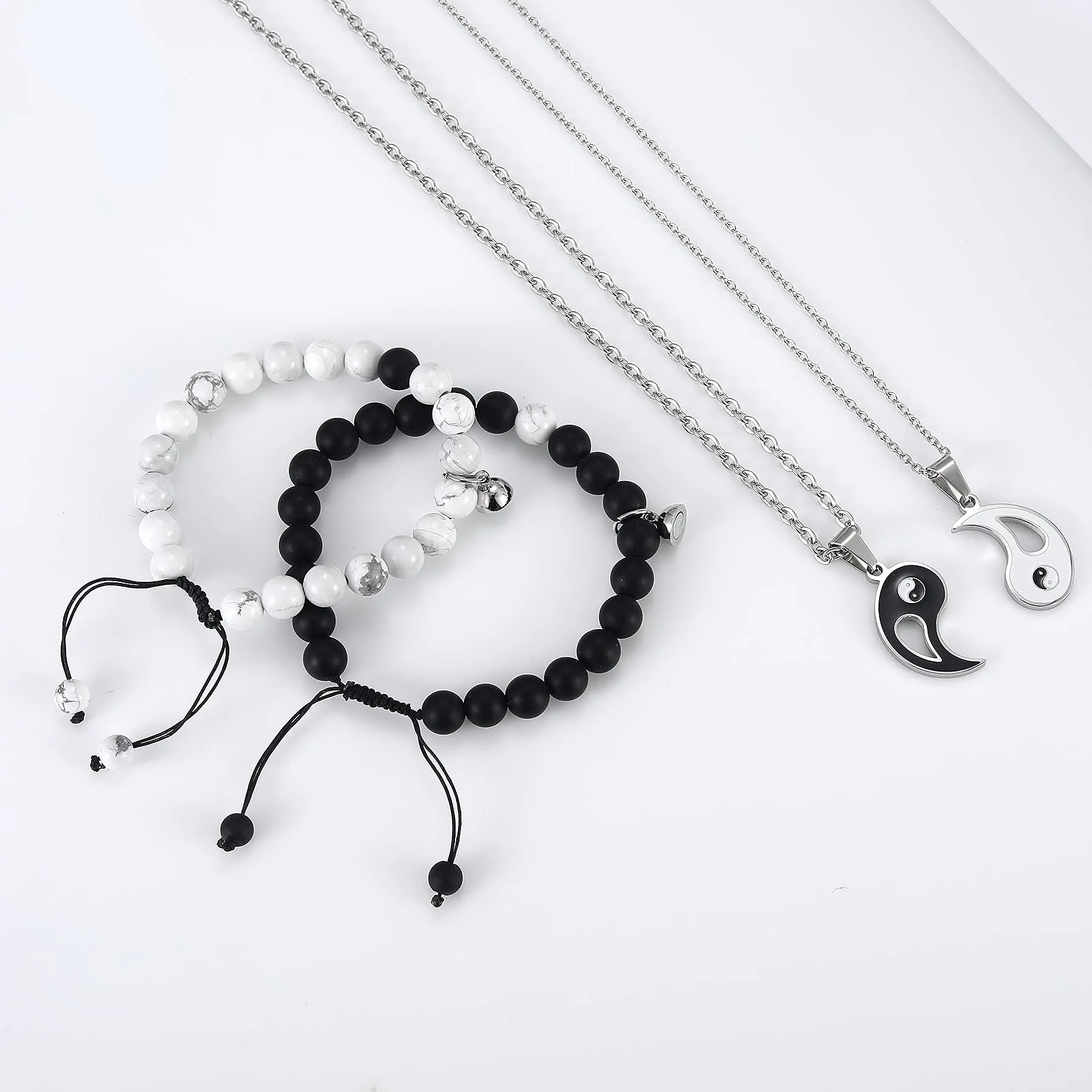 Flongo Set Bracciale Collana per Coppia Lui&Lei, Regalo San Valentino/Natale - immagine 3