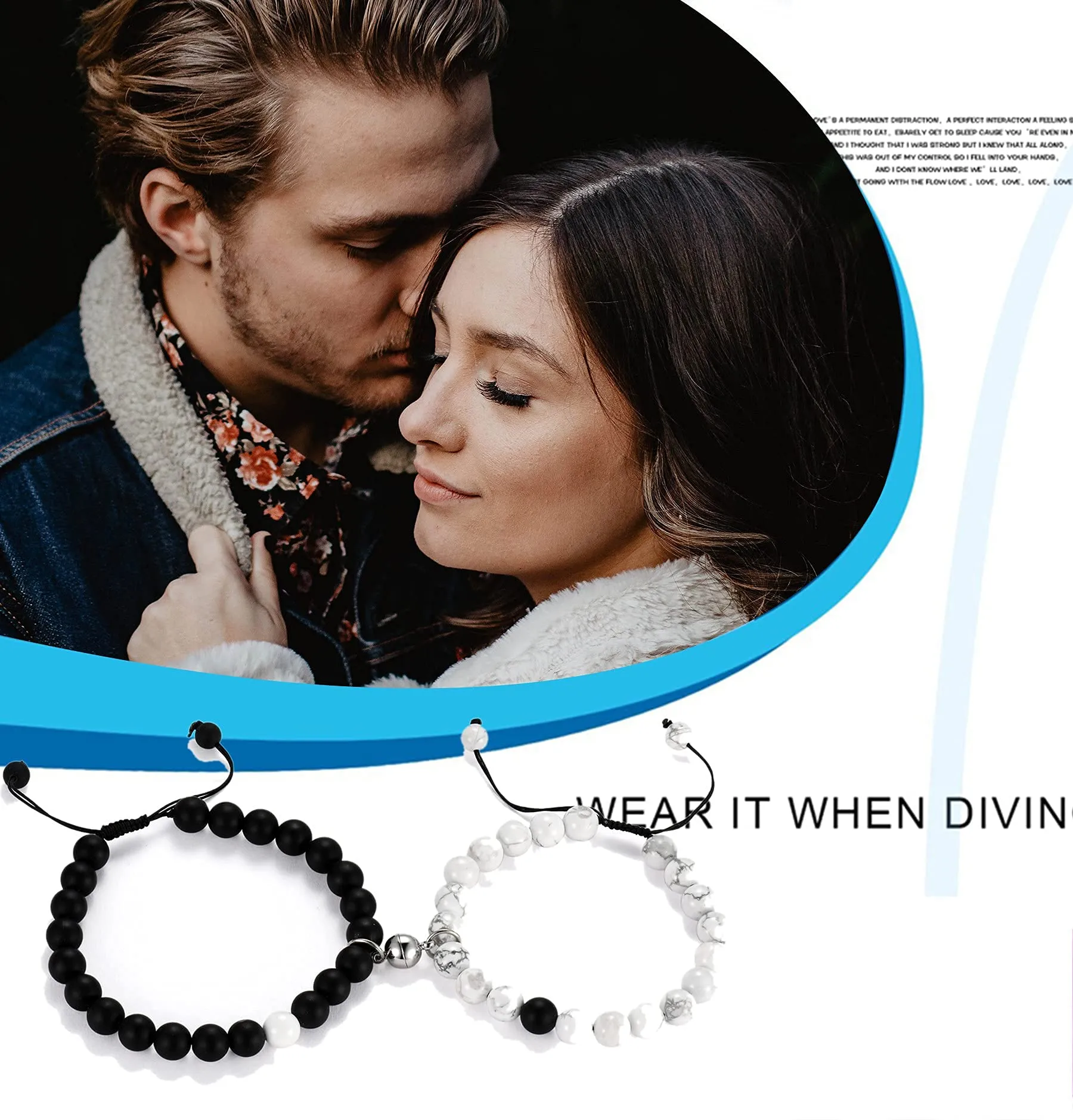 Flongo Set Bracciale Collana per Coppia Lui&Lei, Regalo San Valentino/Natale - immagine 6