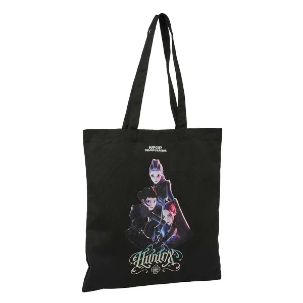 Borsa tote Safta K-Pop Demon Hunters Warriors - Borsa in tela - Manici - 38x42 cm - Nera - immagine 1