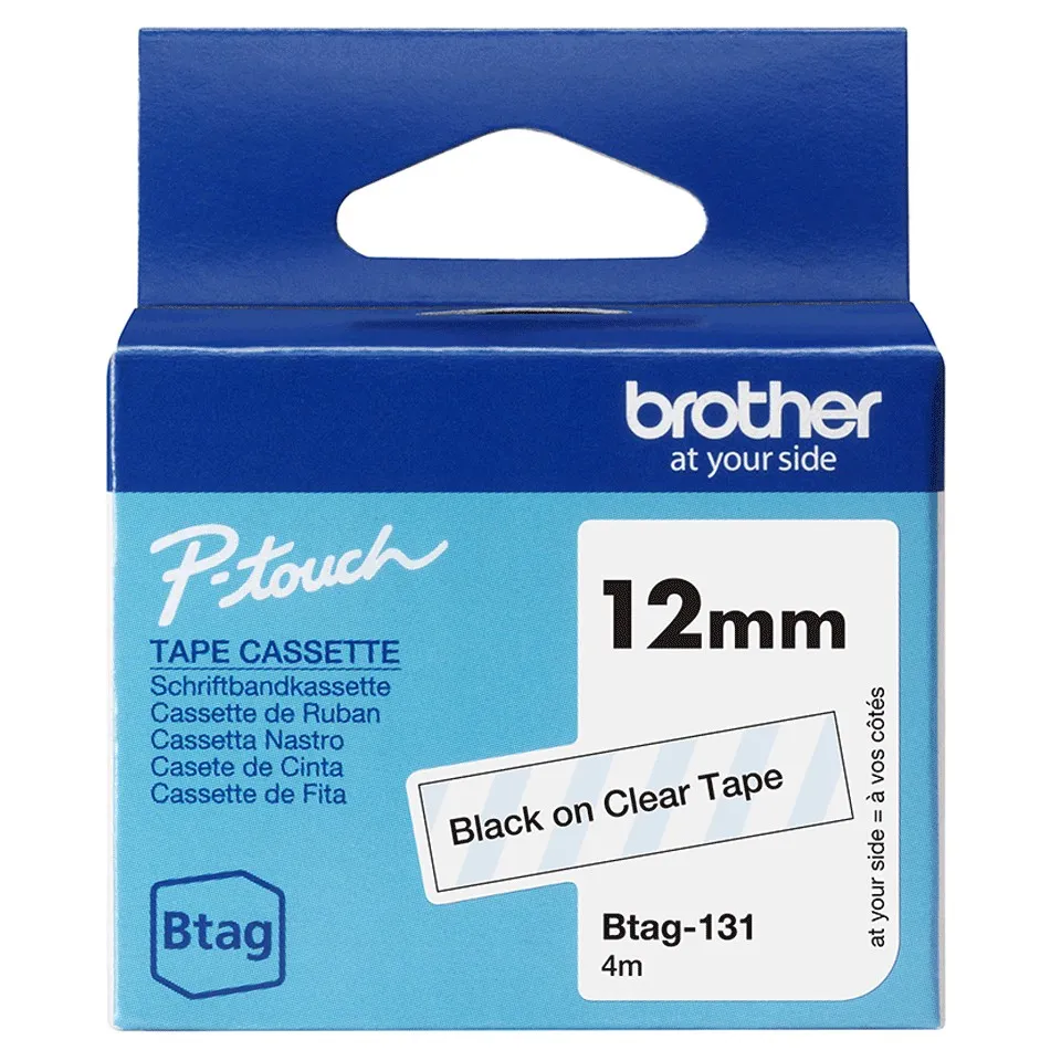 ORIGINALE Brother Nastro Nero su trasparente Btag-131 Btag-131 - immagine 1
