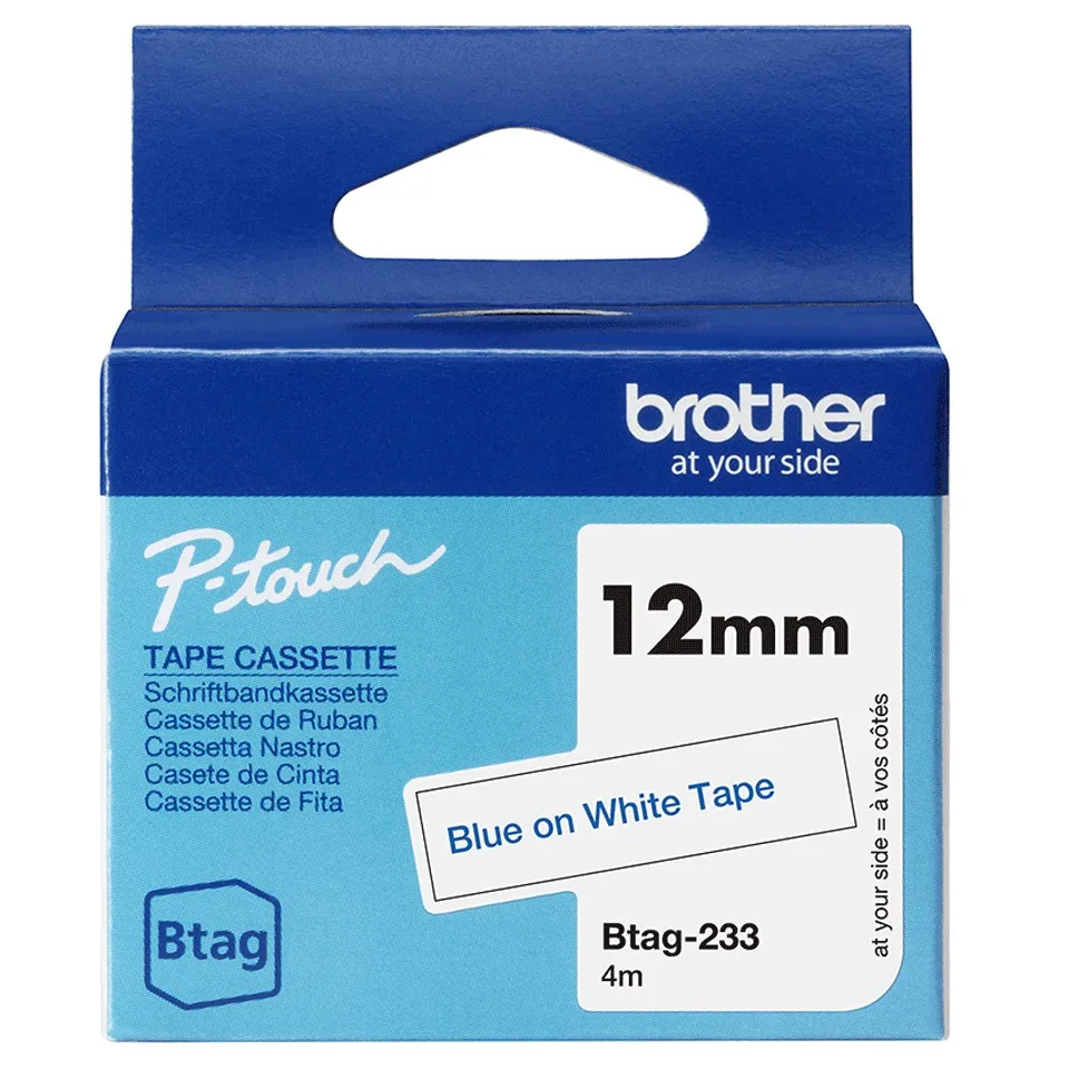 ORIGINALE Brother Nastro Blu su bianco Btag-233 Btag-233 - immagine 1