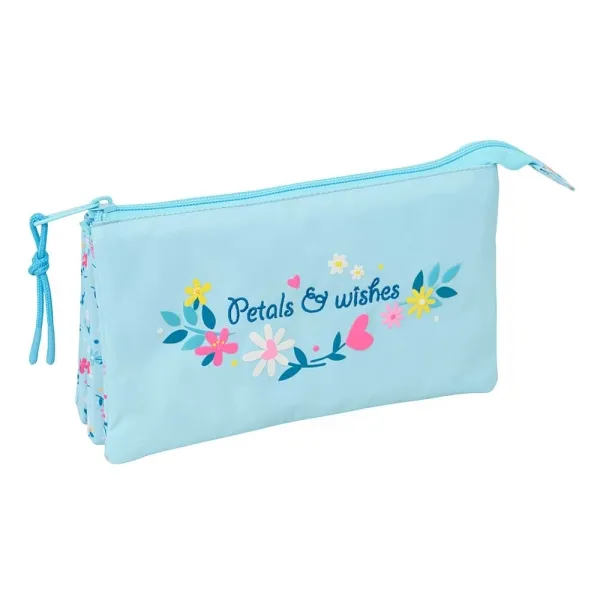 Astuccio Safta Blackfit8 Petalos - 3 scomparti con cerniera - Tasca interna centrale - 22x12x3 cm - Azzurro - immagine 1
