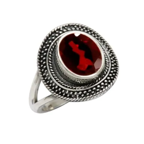 Anello placcato argento gemma Granato donna gioiello T1085AB10_56 (17.8) - immagine 1