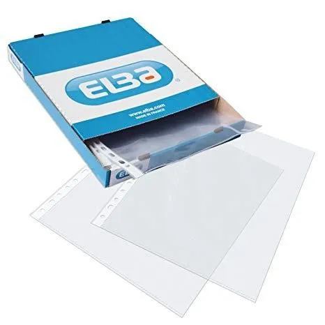 Elba Scatola da 100 Buste Multiforo da 90 Micron - Formato Folio - 16 Perforazioni - Finitura Buccia d Arancia - immagine 1