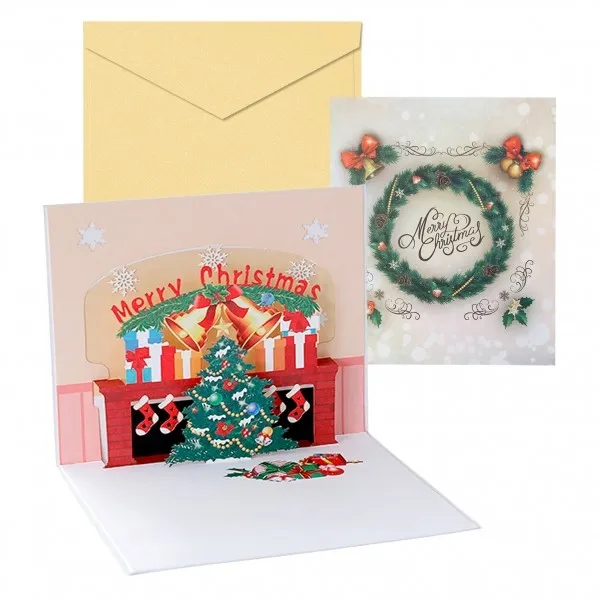 Dohe Chimney 3D Biglietto di auguri natalizio con busta - Dimensioni 15x175 cm - Stampato a colori - immagine 1