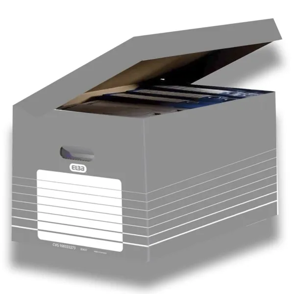 Contenitore portadocumenti Elba - Autoassemblante - Coperchio integrato - Grigio - immagine 1
