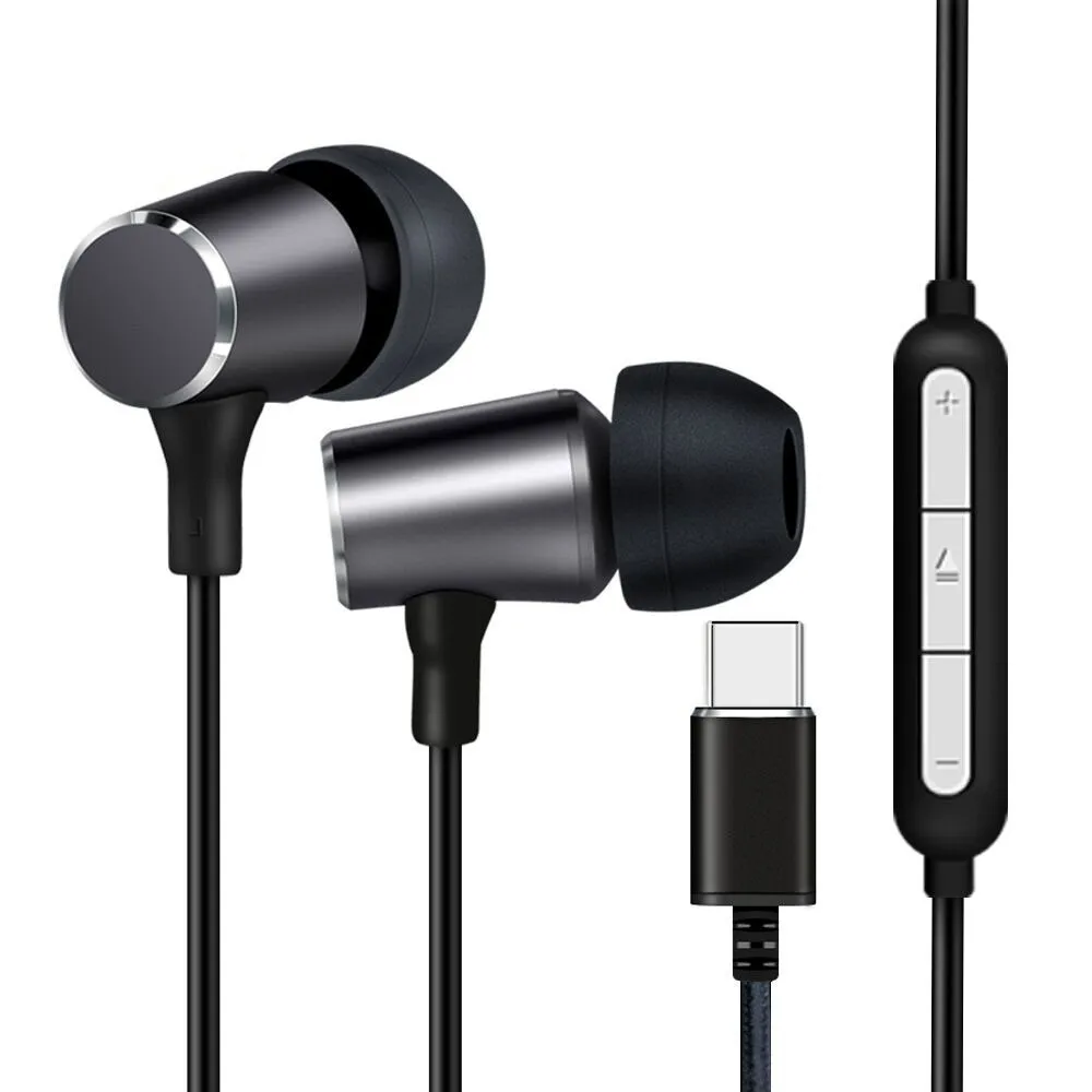 Auricolari Con Microfono Con Controllo Volume Connettore Usb-C Colore Nero - immagine 1