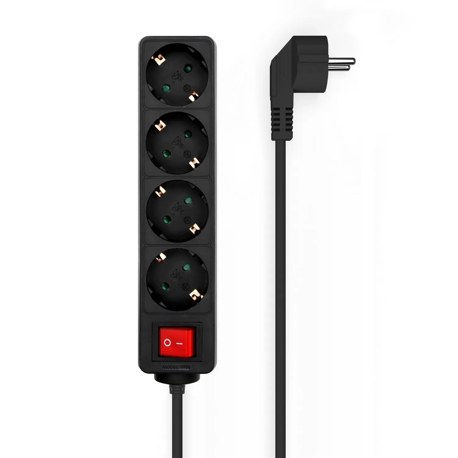 AISENS A154-0650 prolunghe e multiple 14 m 4 presa(e) AC Interno Nero - immagine 1