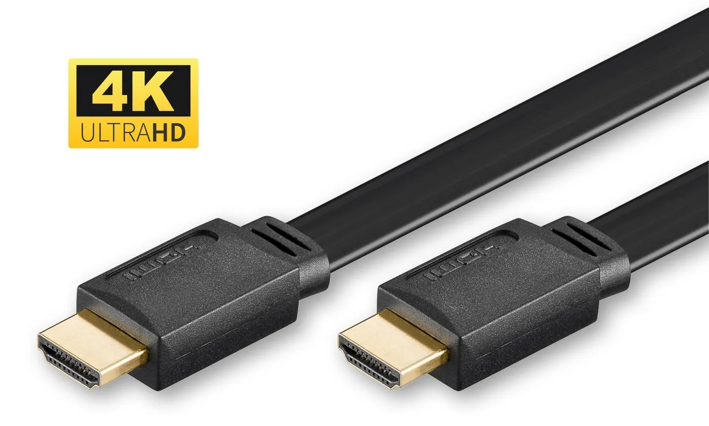 Cavo Hdmi Piatto Mt. 3 High Speed Con Ethernet Colore Nero - immagine 1