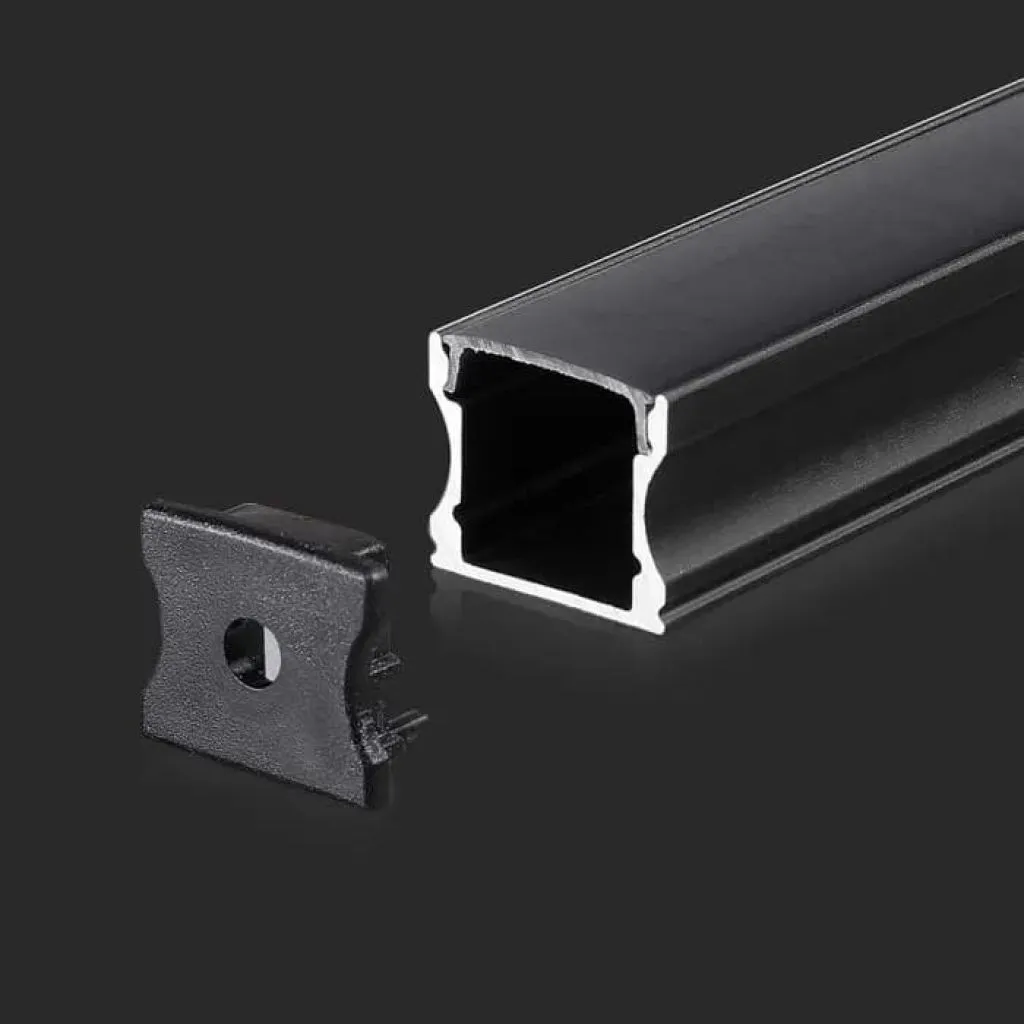 V-TAC Profilo in Alluminio Colore Nero per Strip LED 2000 x 172 x 144mm - immagine 1