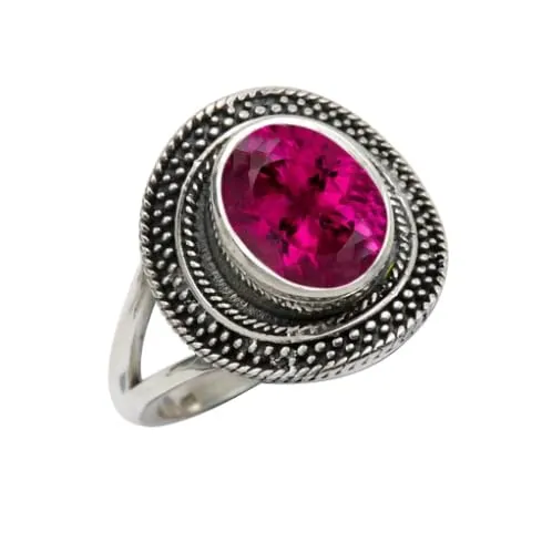 Anello placcato argento Rubellite donna gioiello T1085AQ14_60 (19.1) - immagine 1
