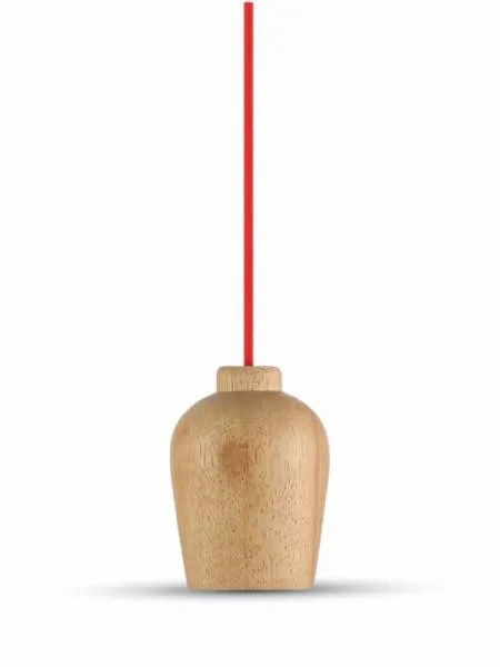 V-TAC VT-7778 Lampadario in legno con portalampada per lampadine E27 - Colore corda rosso - SKU 3723 - immagine 1