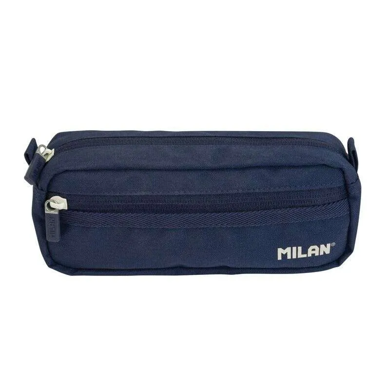 Astuccio rettangolare Milan Collection 430 con 2 scomparti - Tessuto resistente agli strappi - Dimensioni: 21x85x61 cm - Blu scuro - immagine 1