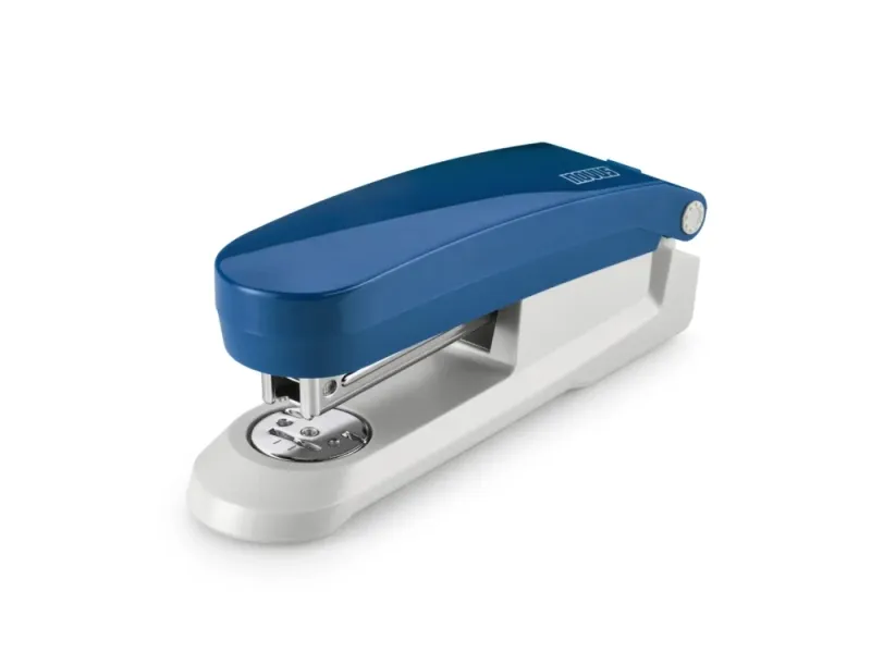 Cucitrice da tavolo Novus Evolution E 20 + Scatola da 200 punti metallici 24/6 - Fino a 20 fogli - Punti metallici chiusi aperti e a pressione - Blu/Grigio chiaro - immagine 1