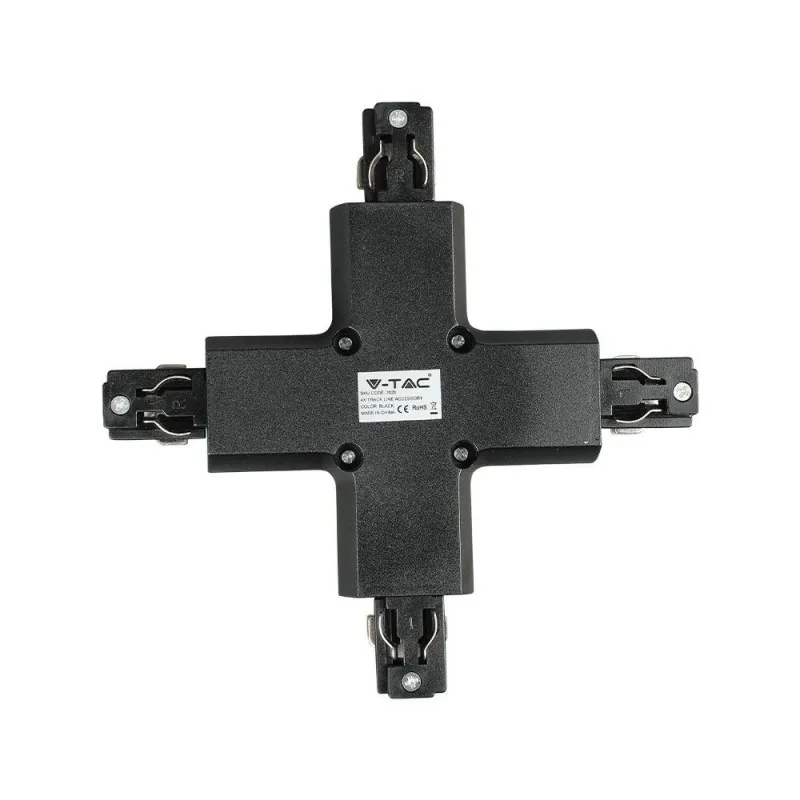 V-TAC Raccordo a X per Binario Trifase Colore Nero - immagine 1