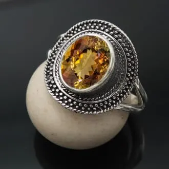Anello placcato argento gemma Anlusite donna gioiello T1085AZ10_56 (17.8) - immagine 2