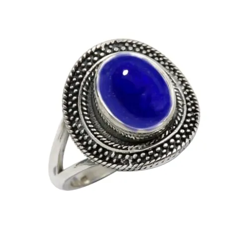 Lapislazzuli Anello placcato argento gioiello ideale T1085BV21_67 (21.3) - immagine 1