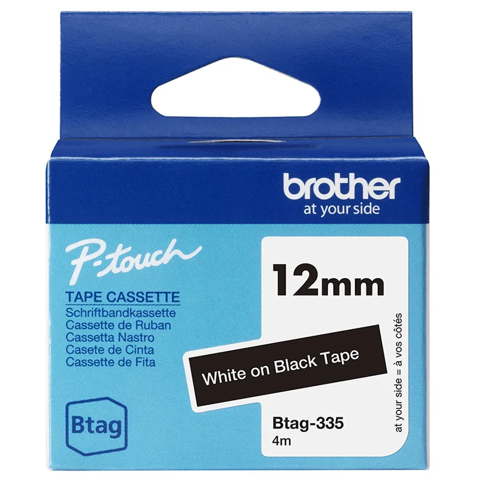 ORIGINALE Brother Nastro Bianco su nero Btag-335 Btag-335 - immagine 1