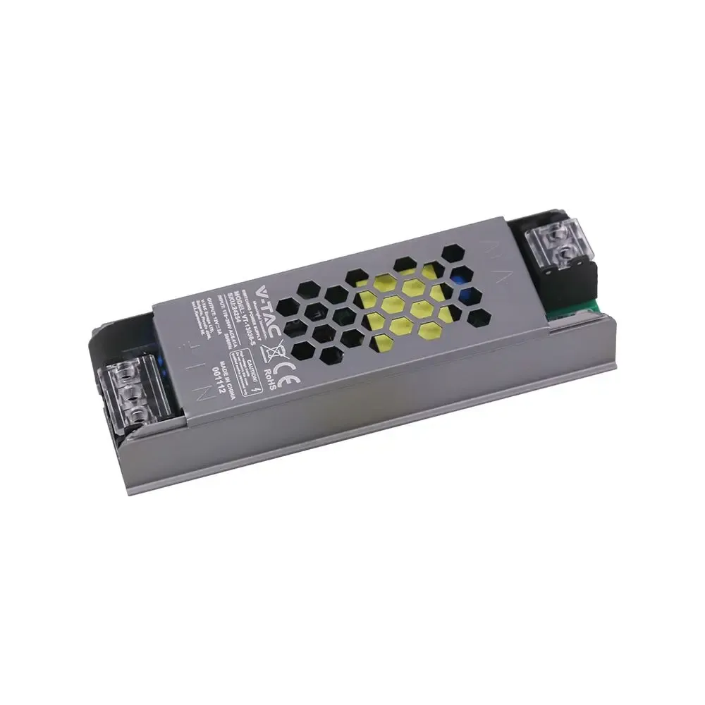 V-TAC Alimentatore LED Slim in Metallo 36W 12V 3A con 1 Uscita 116x35x24mm IP20 - immagine 1