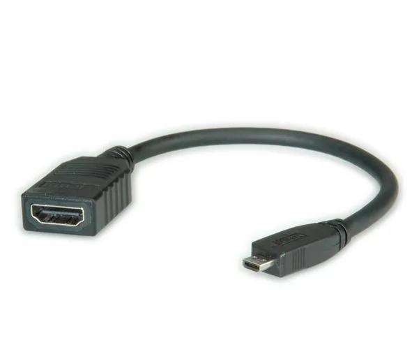 Adattatore Micro Hdmi-Hdmi 4K M/F 3840X2160 @30Hz Con Cavo 015Mt - immagine 1