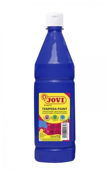 Tempera liquida Jovi 1000ml - A base d'acqua - Pronta all'uso - Elevata copertura - Asciugatura rapida - Prestazioni eccellenti - Facile applicazione - Blu scuro - immagine 1