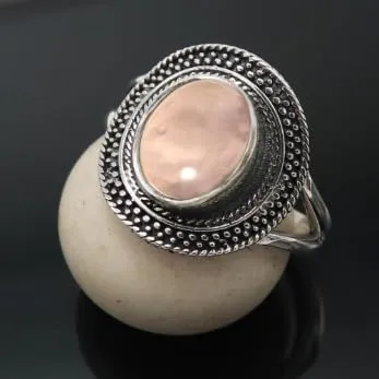 Anello placcato argento gemma Quarzo rosa gioiello T1085BX26_72 (22.9) - immagine 2