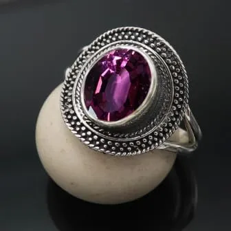 gemma Rodolite donna Anello placcato argento gioiello T1085AW26_72 (22.9) - immagine 2