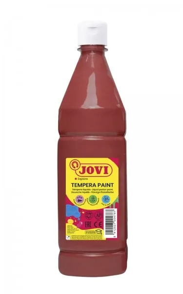 Tempera liquida Jovi 1000ml - A base d'acqua - Pronta all'uso - Elevata copertura - Asciugatura rapida - Ottima resa - Facile applicazione - Colore marrone - immagine 1